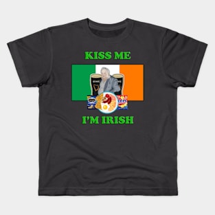 Kiss Me I'm Irish Paddy Losty the Pintman Kids T-Shirt